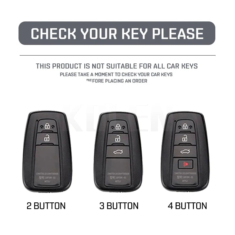 Car Key Cover Compatible with Toyota Prius Camry Corolla CHR C-HR RAV4 Land Cruiser Prado – Carbon Fiber Style