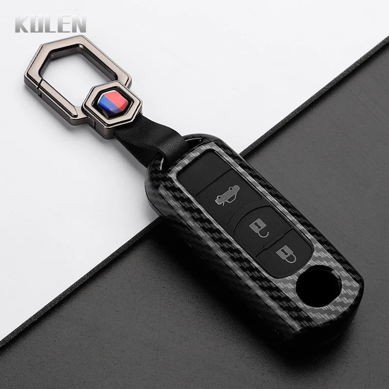 Car Key Cover Compatible with Mazda 2 3 6 Demio Atenza Axela CX-5 CX5 CX-3 CX7 CX-9 3 4 CX30 2016 2017 2018 2019 – Carbon Fiber Style