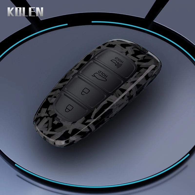 Car Key Cover Compatible with Hyundai Sonata SEL EV 6 8 IONIQ 5 Nexo Tucson Sonata 2020 Grandeur 2020 Sonata Limited – Carbon Fiber Style