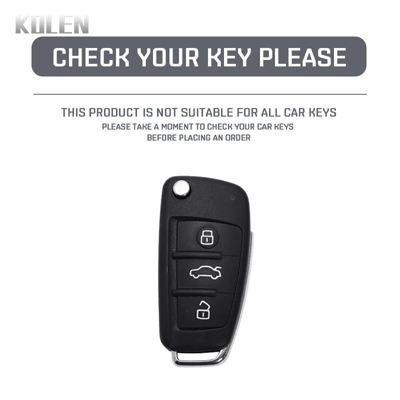 Car Key Cover Compatible with Audi C6 R8 A1 A3 Q3 A4 A5 Q5 A6 S6 A7 B6 B7 B8 8P 8V 8L TT RS S Line – Carbon Fiber Style