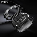 Car Key Cover Compatible with Hyundai ix35 ix45 ix25 i10 i20 i30 HB20 Sonata Verna Solaris Santa Elantra Mistra – Carbon Fiber Style