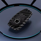Car Key Cover Compatible with Mercedes-Benz A B C E S Class W204 W205 W212 W213 W176 GLC CLA AMG W177 X167 W463 – Carbon Fiber Style