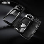 Car Key Cover Compatible with Audi A4 B9 A5 A6 8S 8W Q5 Q7 4M S4 S5 S7 TT TTS TFSI RS – Carbon Fiber Style
