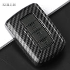 Car Key Cover Compatible with Toyota Prius Plus Auris Camry RAV4 Corolla Avalon Highlander CHR Land Cruiser – Carbon Fiber Style