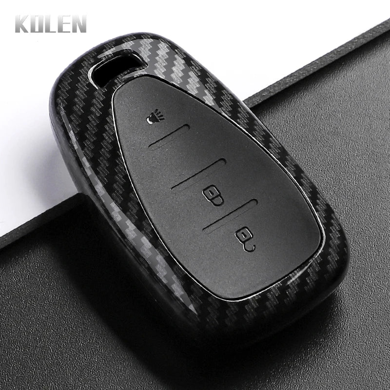 Car Key Cover Compatible with Chevrolet Malibu Blazer Traverse Onix Equinox Volt Bolt Trax Orlando Cruze Spark Camaro – Carbon Fiber Style