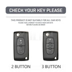 Car Key Cover Compatible with Peugeot 107 207 307 308 407 607 3008 5008; Citroen Xsara Picasso C5 C6 C8 – Carbon Fiber Style