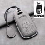 Leather Remote Key Fob Cover Compatible with Audi A4, B9, A5, A6, 8S, 8W, Q5, Q7, 4M, S4, S5, S7, TT, TTS, TFSI