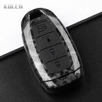 Car Key Cover Compatible with Hyundai i30 ix25 Elantra Kona Solaris Azera Grandeur IG TM Accent Santa Fe – Carbon Fiber Style