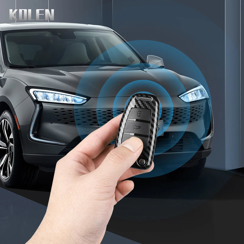 Car Key Cover Compatible with Audi C6 R8 A1 A3 Q3 A4 A5 Q5 A6 S6 A7 B6 B7 B8 8P 8V 8L TT RS S Line – Carbon Fiber Style