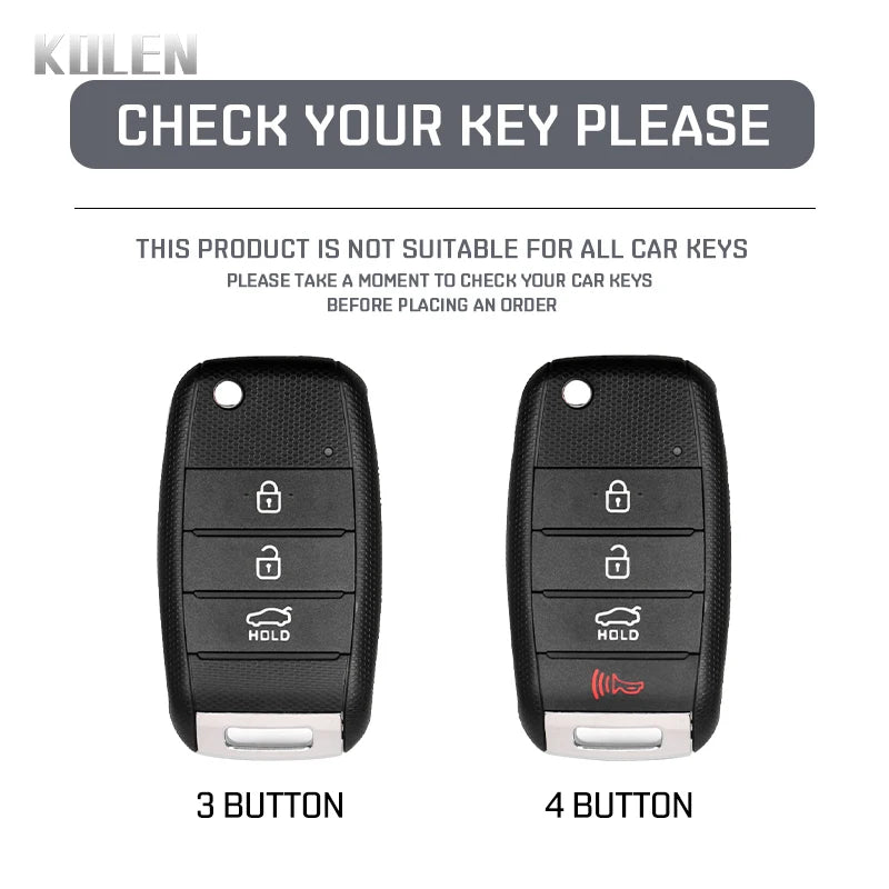 Car Key Cover Compatible with Kia Rio 3 K2 Ceed Cerato K3 Sportage 4 Picanto K5 Optima Sorento Forte Stinger – Carbon Fiber Style