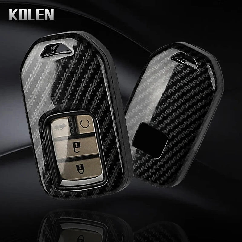 Car Key Cover Compatible with Honda City Turbo Crider XRV 10th Civic Accord – Carbon Fiber Style