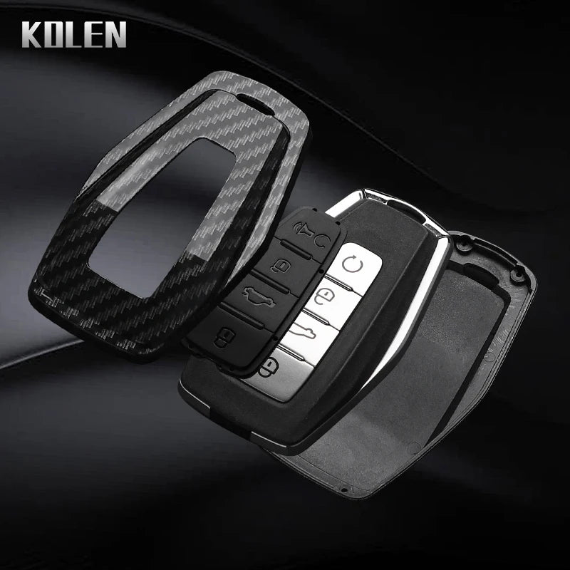 Car Key Cover Compatible with Geely Coolray Atlas Boyue NL3 Emgrand X6 X7 EX7 GT GC9 Borui – Carbon Fiber Style