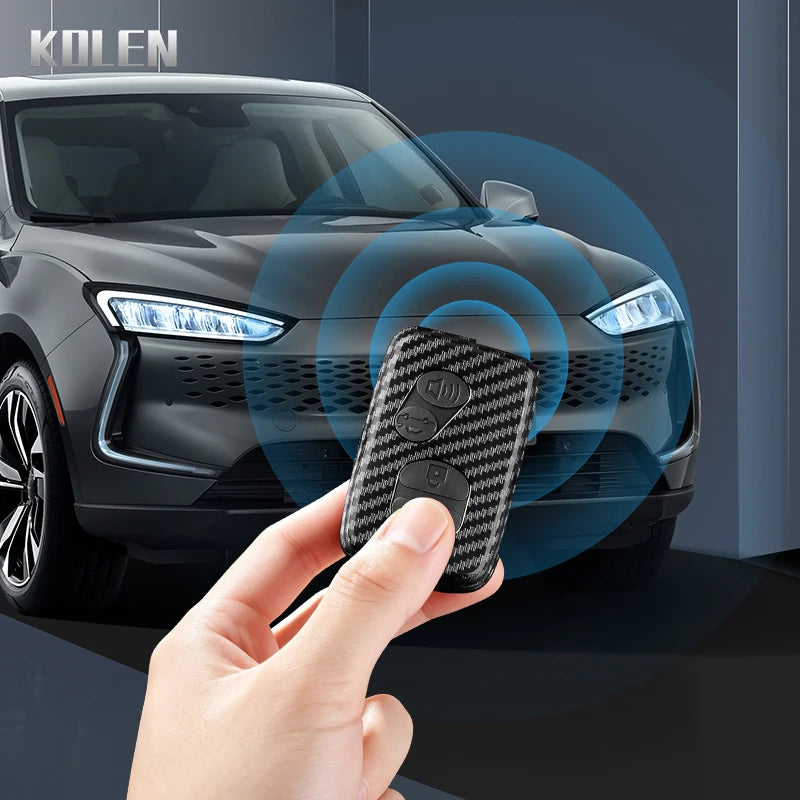 Car Key Cover Compatible with Toyota Aqua RAV4 Land Cruiser Camry Prado Corolla Prius – Carbon Fiber Style