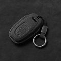 Suede Car Key Cover Compatible with Audi A3, A4, A6, A7, A8, B9, C8, D5, 4K, S8, Q7, Q8, SQ8, e-tron, 2018, 2019, 2020, 2021