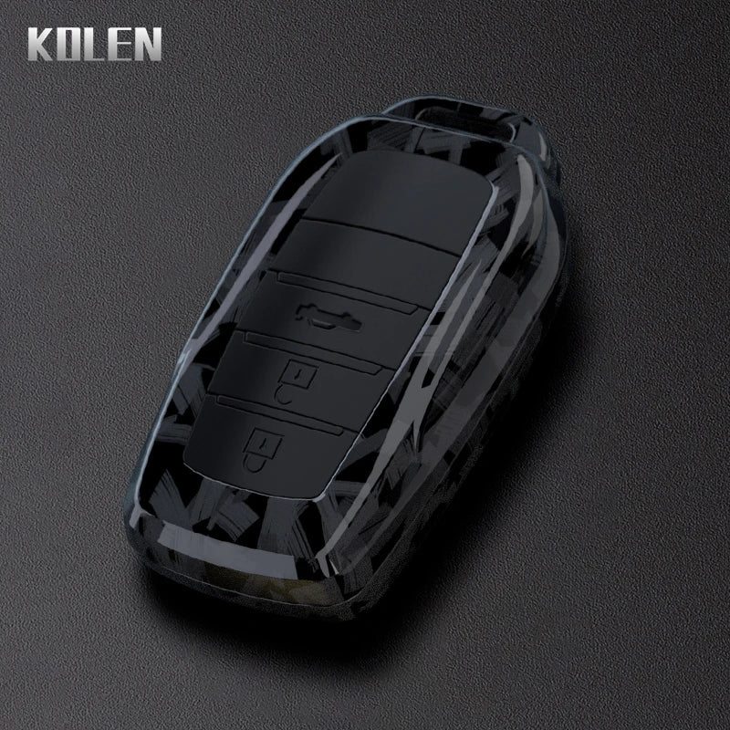 Flip Key Cover Compatible with Toyota Sienna RAV4 Crown Hilux Fortuner Camry Land Cruiser Prado Venza – Carbon Fiber Style
