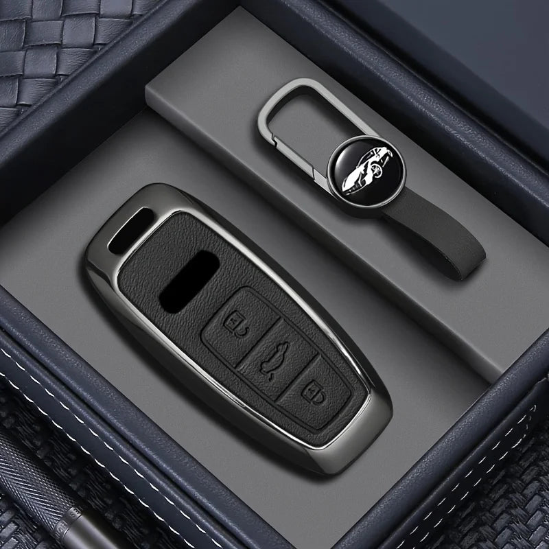 Alloy Style Car Key Case Cover Shell Fob for Audi A3 A4 B9 A6 A7 4K A8 E-tron Q5 Q8 C8 D5 SQ8 Protector Shell Fob Accessories