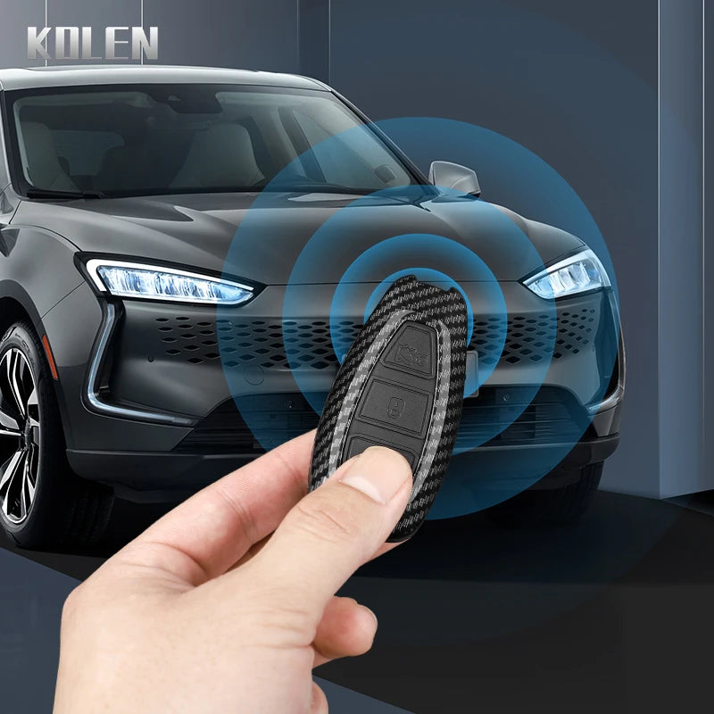 Car Key Cover Compatible with Ford Focus 3 4 ST Mondeo MK3 MK4 Fiesta Fusion Kuga – Carbon Fiber Style