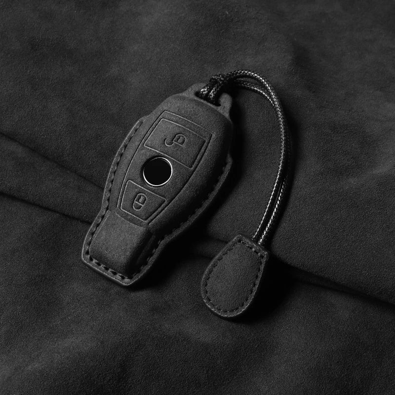 Suede Keyless Key Cover for Mercedes-Benz A-Class, B-Class, C-Class, E-Class, GLS, GLA, GLK, GLC, CLS, CLA, W204, W205, W212, W463, W176