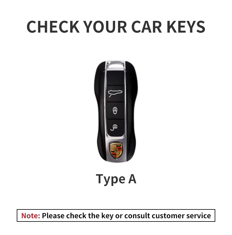 Leather Car Key Cover Compatible with Porsche Panamera, Carman, Macann, Bobst, Cayenne, 911, 981, 991, 970, 996