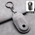 Leather Car Key Cover Compatible with Mercedes-Benz A-Class, C-Class, E-Class, S-Class, G-Class, GLC, CLE, CLA, W177, W205, W213, W222, X167, AMG