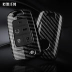 Car Key Cover Compatible with Chevrolet Cruze Aveo Trax Sail Malibu Captiva; Opel/Vauxhall Astra J Corsa Insignia Mokka – Carbon Fiber Style