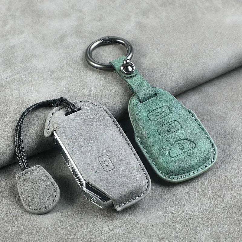 Leather Car Key Cover Compatible with Kia Telluride, Telluride SX 2021, Sportage R 2022, K5 GT Line 2021, Seltos 2020 – 5 Buttons