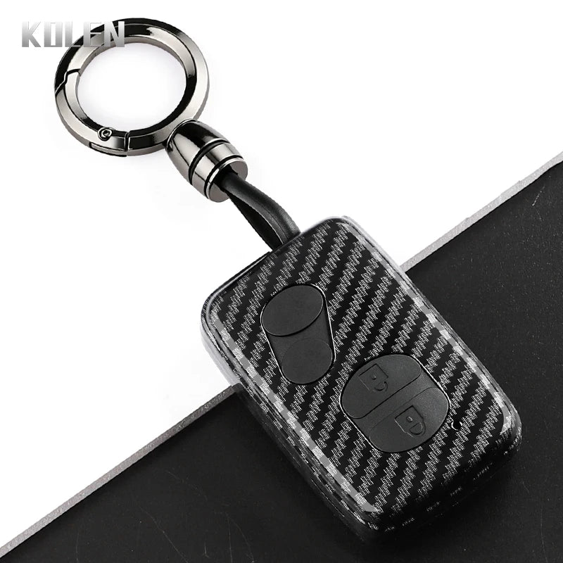 Car Key Cover Compatible with Toyota Aqua RAV4 Land Cruiser Camry Prado Corolla Prius – Carbon Fiber Style