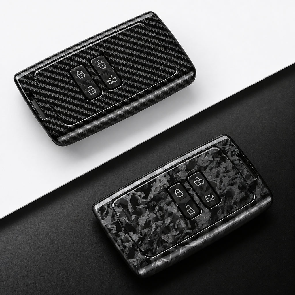 Car Key Cover Compatible with Renault Koleos Captur Megane Clio Scenic Talisman Arkana; Dacia Sandero – Carbon Fiber Style