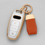 Quicksand Gold TPU Car Key Fob Cover for Audi A3, A4, A6, A7, A8, S8, Q7, Q8, SQ8 & e-tron – B9, C8, D5, 4K – 2018–2021