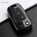 Car Key Cover Compatible with Chevrolet Cruze Aveo Trax Sail Malibu Captiva; Opel/Vauxhall Astra J Corsa Insignia Mokka – Carbon Fiber Style