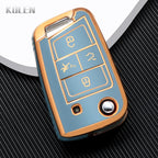 Car Key Cover Compatible with Volkswagen (VW) Golf 7 MK7 Tiguan MK2; SEAT Ateca Leon FR 2 Ibiza; Skoda Octavia – Carbon Fiber Style