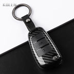 Car Key Cover Compatible with Audi C6 R8 A1 A3 Q3 A4 A5 Q5 A6 S6 A7 B6 B7 B8 8P 8V 8L TT RS S Line – Carbon Fiber Style
