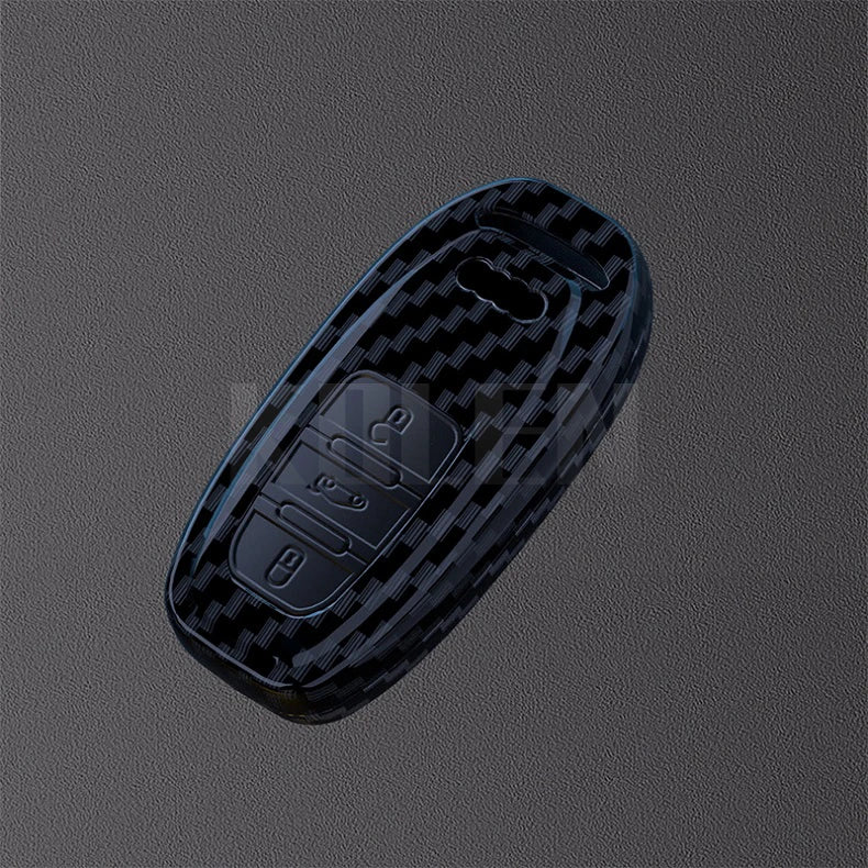 Car Key Cover Compatible with Audi A1 A3 8P A4 B9 A5 A6 C7 8S 8W A7 A8 Q3 Q5 Q7 4M S4 S5 S6 S7 S8 RS3 RS6 SQ5 TTS TFSI – Carbon Fiber Style