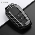 Car Key Cover Compatible with Toyota Prius Camry Corolla CHR C-HR RAV4 Land Cruiser Prado – Carbon Fiber Style