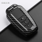 Car Key Cover Compatible with Toyota Prius Camry Corolla CHR C-HR RAV4 Land Cruiser Prado – Carbon Fiber Style