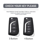 Car Key Cover Compatible with Toyota Camry RAV4 Fortuner Hilux Auris Corolla Avensis Verso Yaris Aygo; Scion tC – Carbon Fiber Style