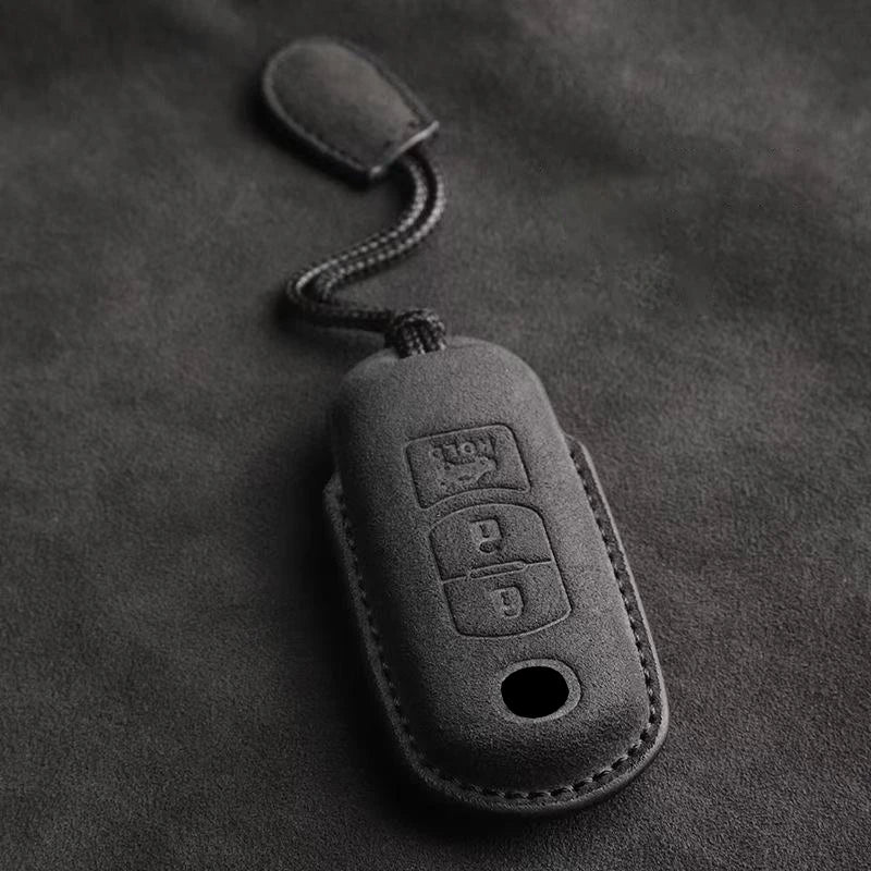 Suede Car Key Cover Compatible with Mazda 2, 3, 5, 6, BL, BM, GJ, Atenza, Axela, Demio, CX-3 (CX3), CX-5 (CX5), CX7, CX-9, CX8
