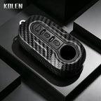 Car Key Cover Compatible with Fiat 500 Ducato Punto Panda; Lancia Musa; Citroen Jumper; Peugeot Boxer – Carbon Fiber Style