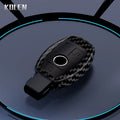 Car Key Cover Compatible with Mercedes-Benz A B C E S Class W204 W205 W212 W213 W176 GLC CLA AMG W177 X167 W463 – Carbon Fiber Style