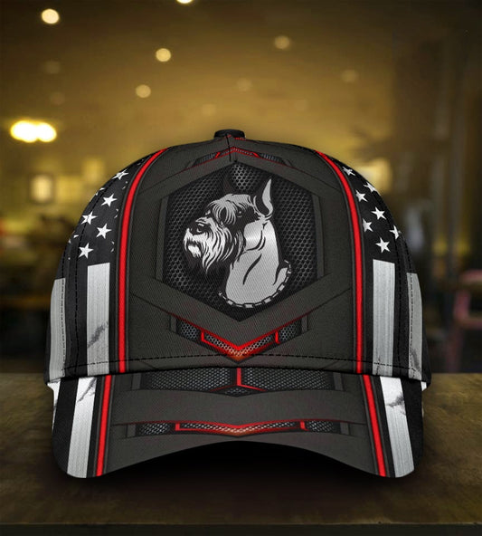 Schnauzer Red Pattern Dog Lover Classic Cap For Comfortable Casual Wear Holidays And Outdoor Trips