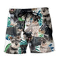 Schnauzer Dog Tropical Leaf Beach Shorts For Coastal Adventures And Relaxed Summer Wear