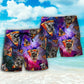 Schnauzer Galaxy Pizza Fun Beach Shorts Design View For Comfortable Resort And Beach Styling