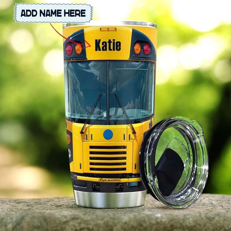 School Bus Head Personalized 20 Oz Tumbler For Coffee Travel And Daily Drinks