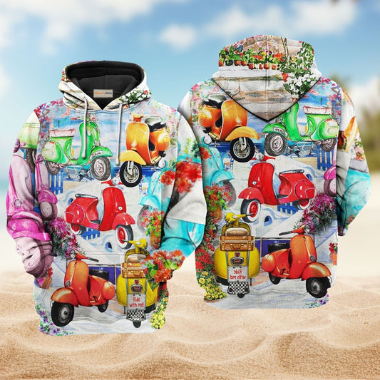 Scooter Beach Chill Greece Vibe Hoodie For Weekend Adventures Casual Style And Relaxed Comfort