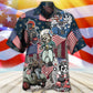 Scooter Skeleton USA Flag Independence Day Hawaiian Shirt Design Detail For Sunny Adventures And Casual Wear