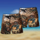 Scorpion With Mountain Background Beach Shorts For Summer Vacation And Coastal Travel