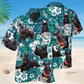 Tropical Scottish Terrier Tribal Hawaiian Shirt For Summer Vacation, Beach Travel, And Casual Wear