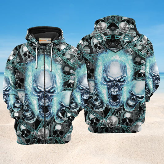 Screaming Skull Hoodie For Alternative Events Seasonal Outings And Gift Ideas