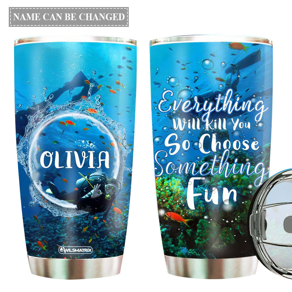 Diving Adventure Personalized 20 Oz Tumbler For Coffee Travel And Daily Drinks