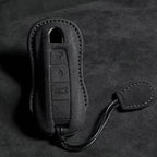 Suede Car Key Cover Compatible with Porsche Panamera, Spyder, Carrera, Macan, Cayman, Cayenne, 911, 970, 981, 991